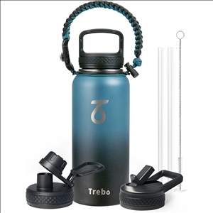 32oz Water Bottle Insulated with Lid and Straw,Double Wall Vacuum Stainless Steel Metal Tumbler